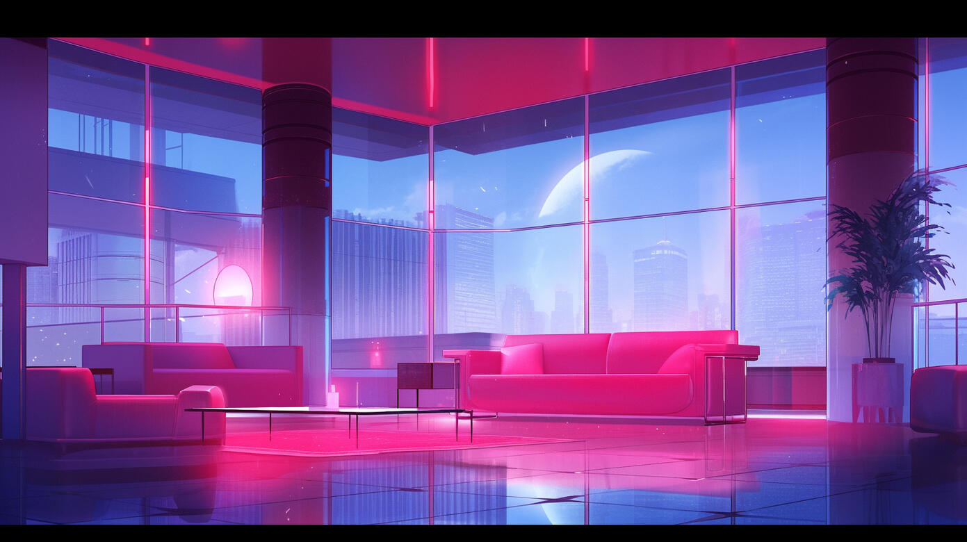 A luxurious high-rise apartment.